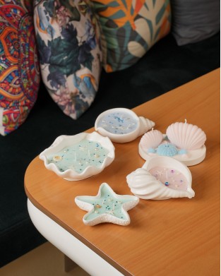 DEKORATİF HANDMADE DENIZ ISILTISI MUMULUK