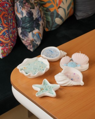 DEKORATİF HANDMADE DENIZ ISILTISI MUMULUK