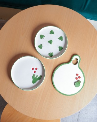 BKD HANDMADE SERAMİK MONSTERA TRIO