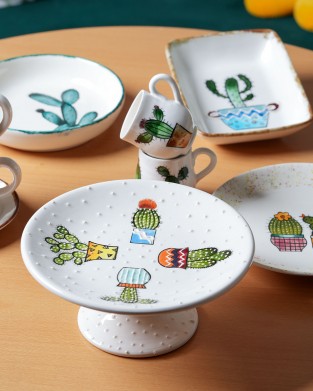 BKD HANDMADE ÇÖL ÇİÇEĞİ SERAMİK SUNUM TABAĞI